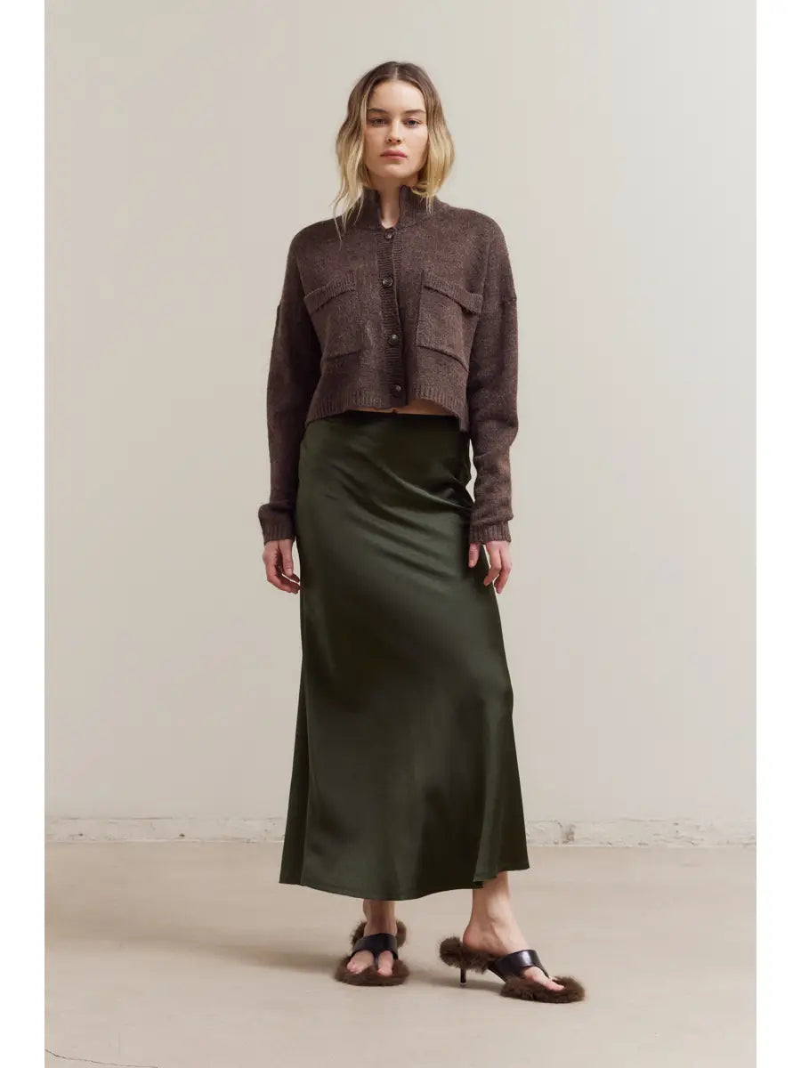 Midi Satin Skirt