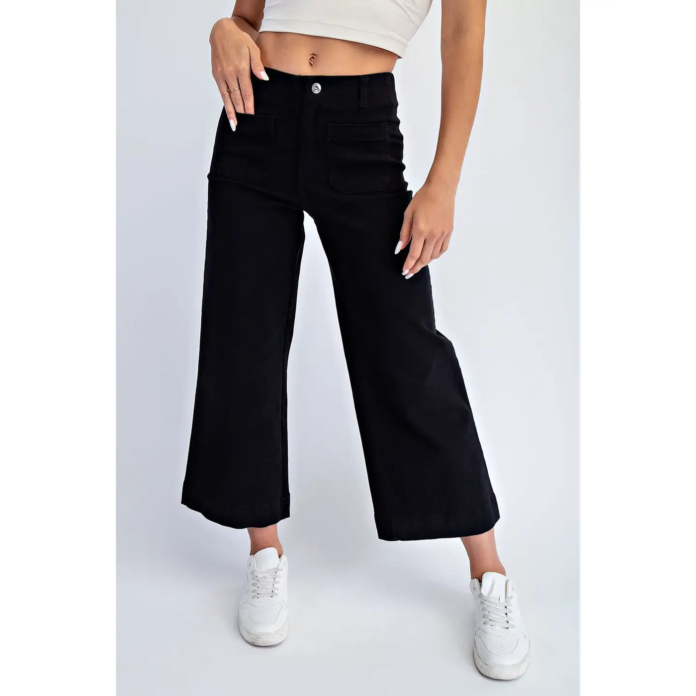 Cotton Twill Crop Pants