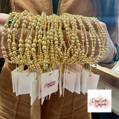 Grace 14K Gold Plated Brass Stretch Bracelet