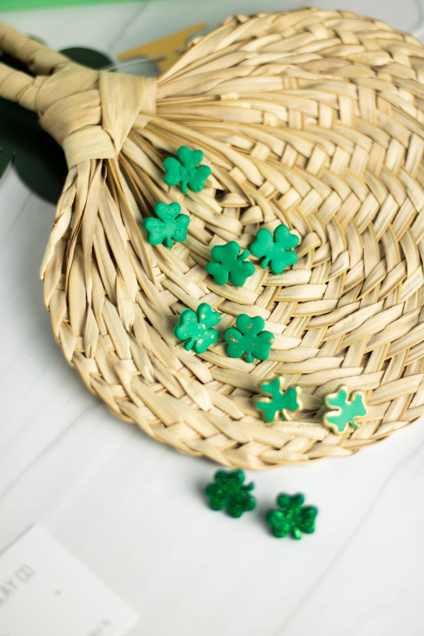 Shamrock Studs: Solid green