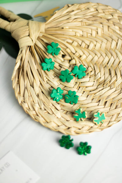 Shamrock Studs: Gold flaked