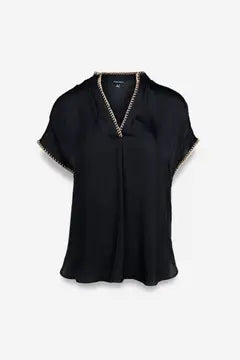 Satin Whipstitch Blouse
