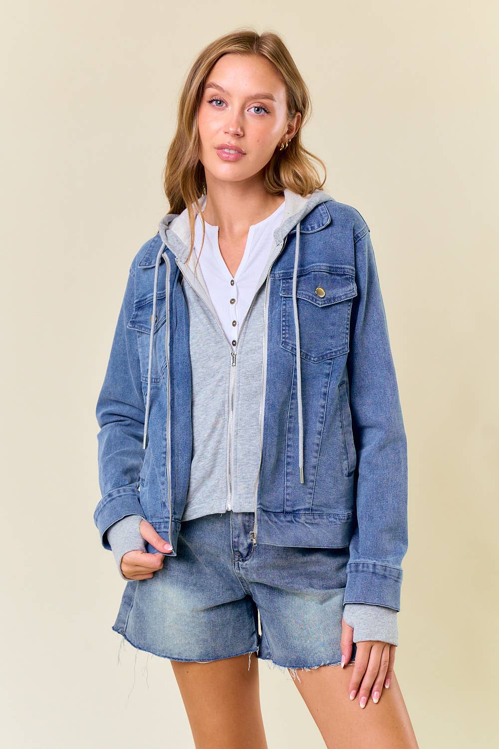Hooded Denim Jacket