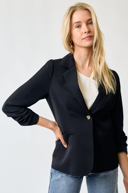 Cinched Sleeve Blazer