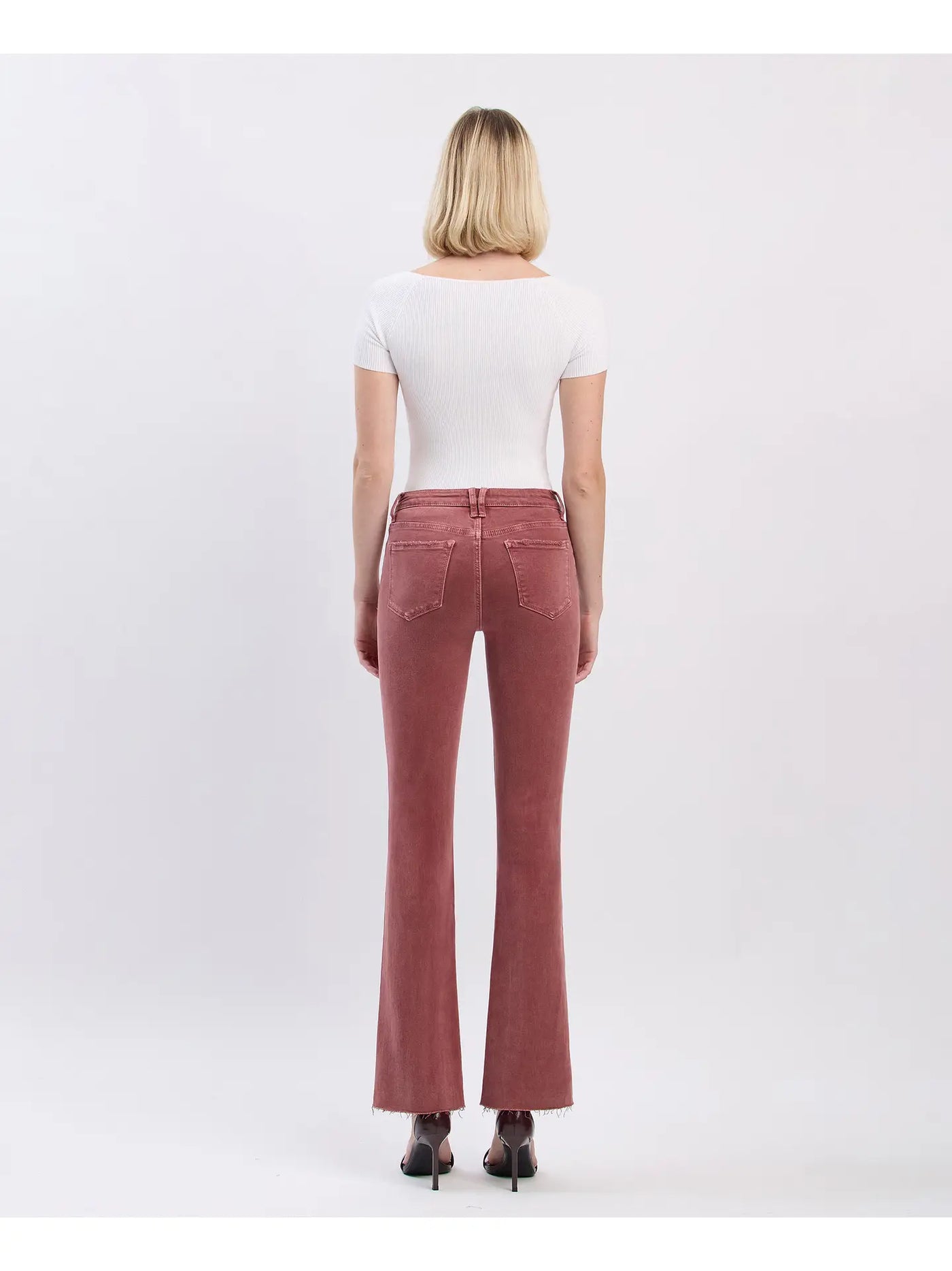 Mid Rise Boot Cut in Wine