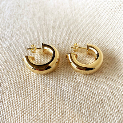 18k Gold Filled Chubby Half-Hoops
