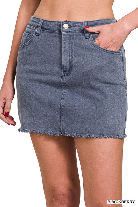 Frayed Mini Skirt