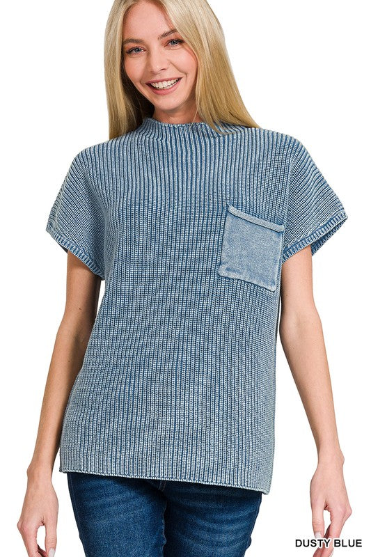Washed Out Mock Neck