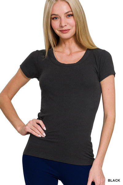 Basic Ribbed Short Sleeve