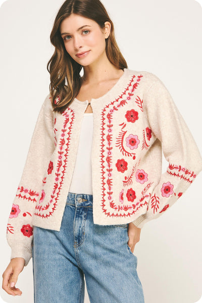 Embroidered Cardi
