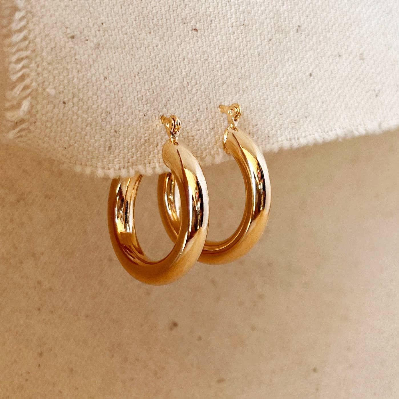 18k Gold Filled Classic 25mm Tube Hoops