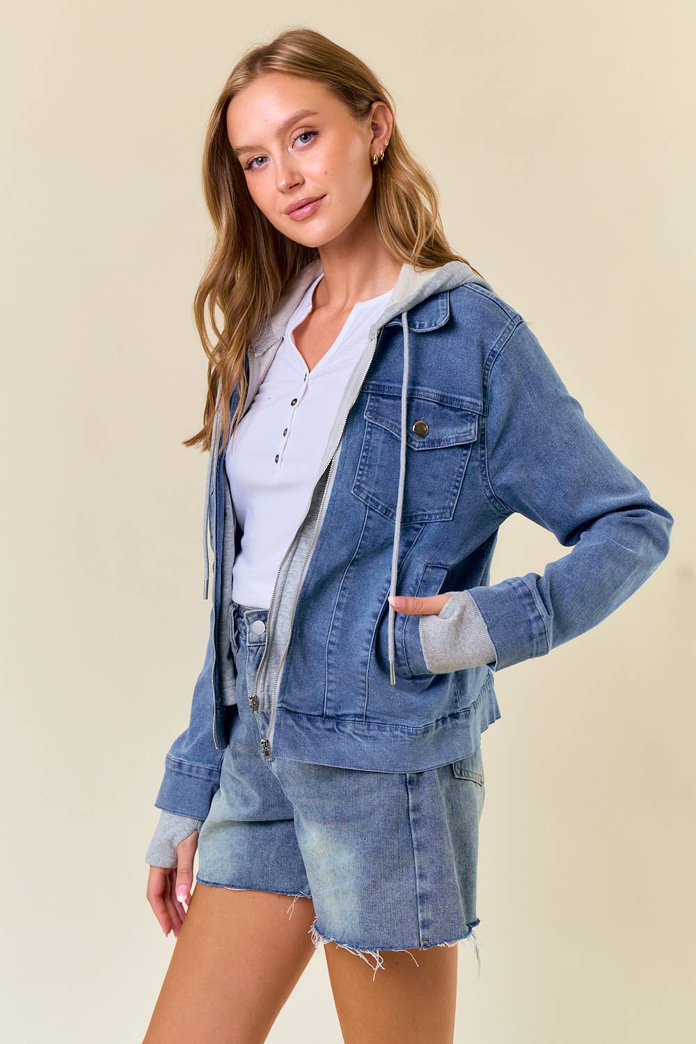 Hooded Denim Jacket