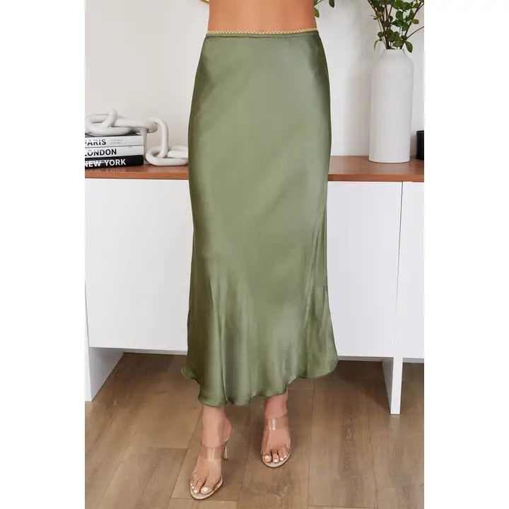 Olive Slip Skirt