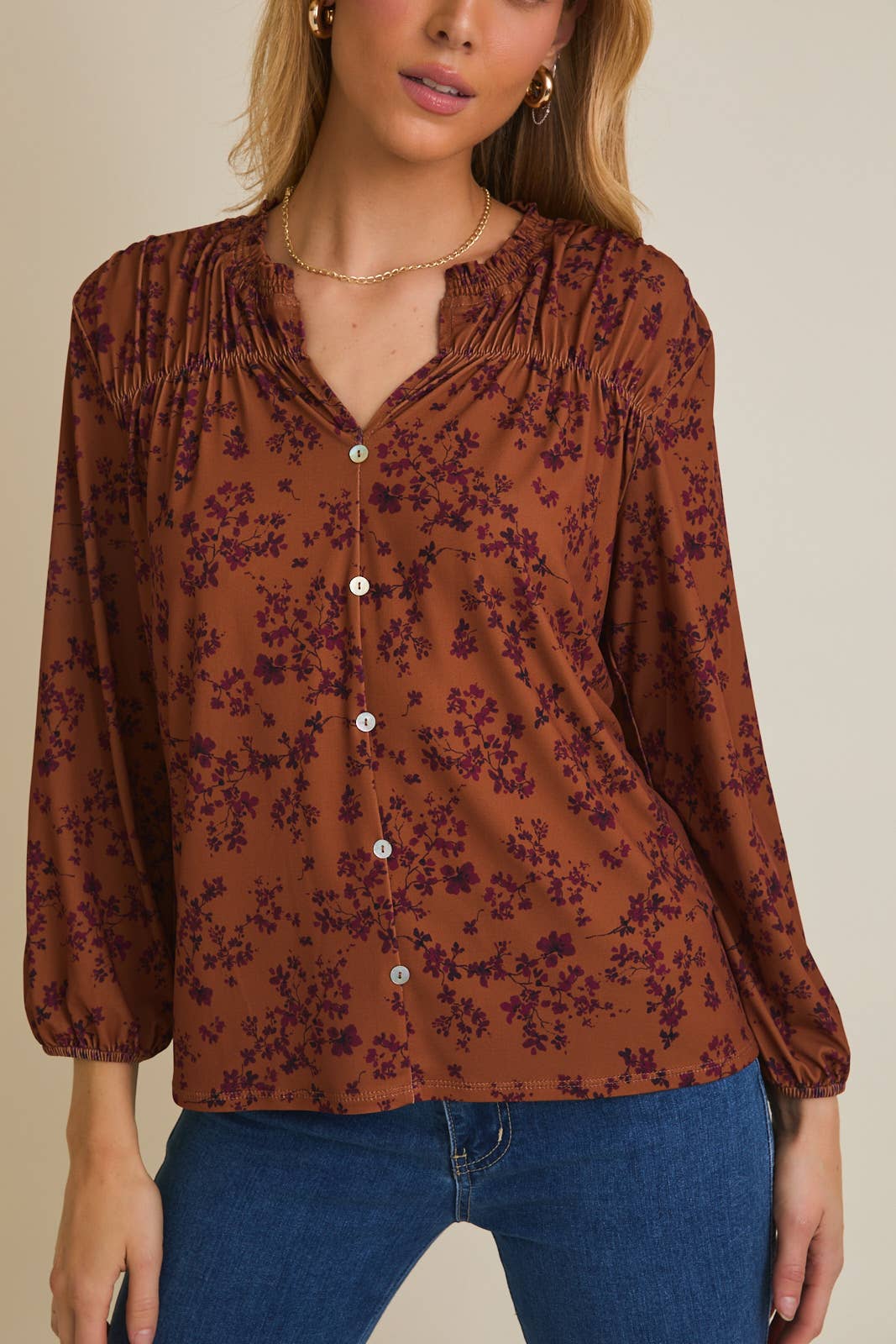 Notch Neck Forever Fall Top