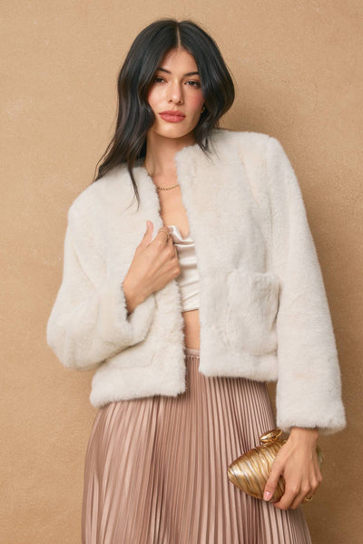 Fur Patch Pocket Jacket