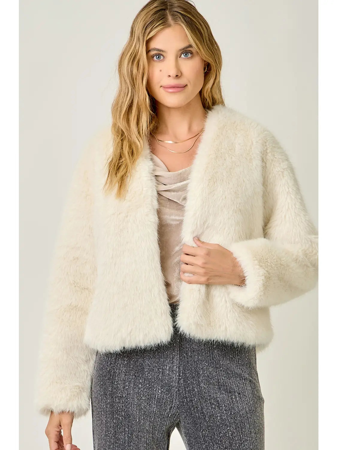 Fuzzy Open Jacket