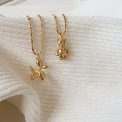 18K Gold plated puppy necklace