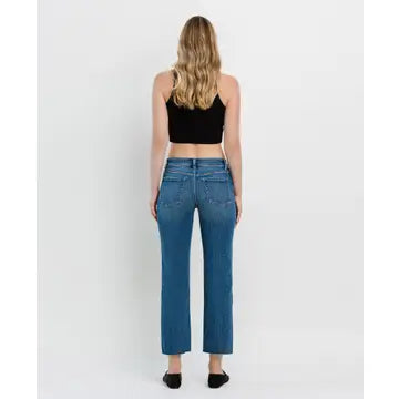Mid Rise Ankle Crop Straight