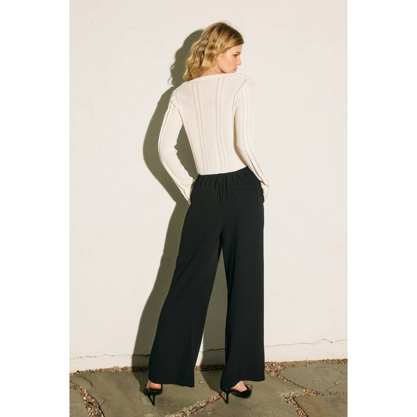 Pull On Wide Leg Trousers