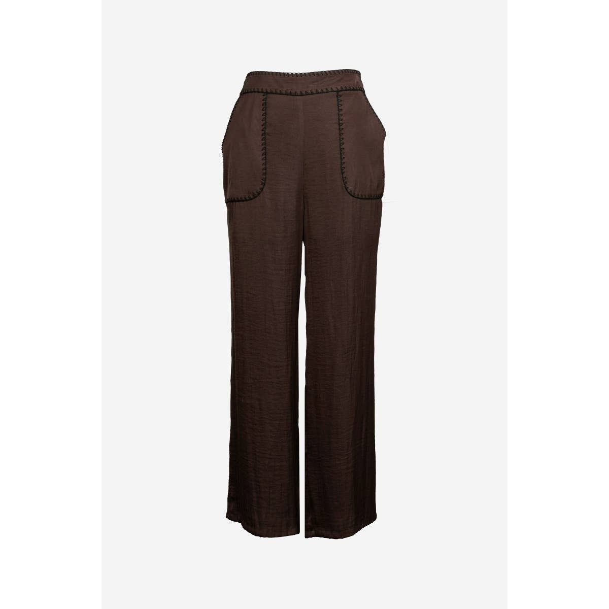 Whipstitch Detail Pull-on Pants