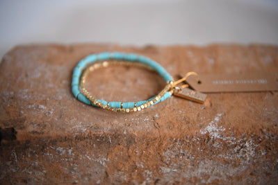 Twilight Double Wrap Bracelet: Turquoise