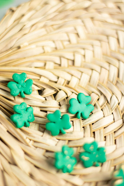 Shamrock Studs: Gold flaked