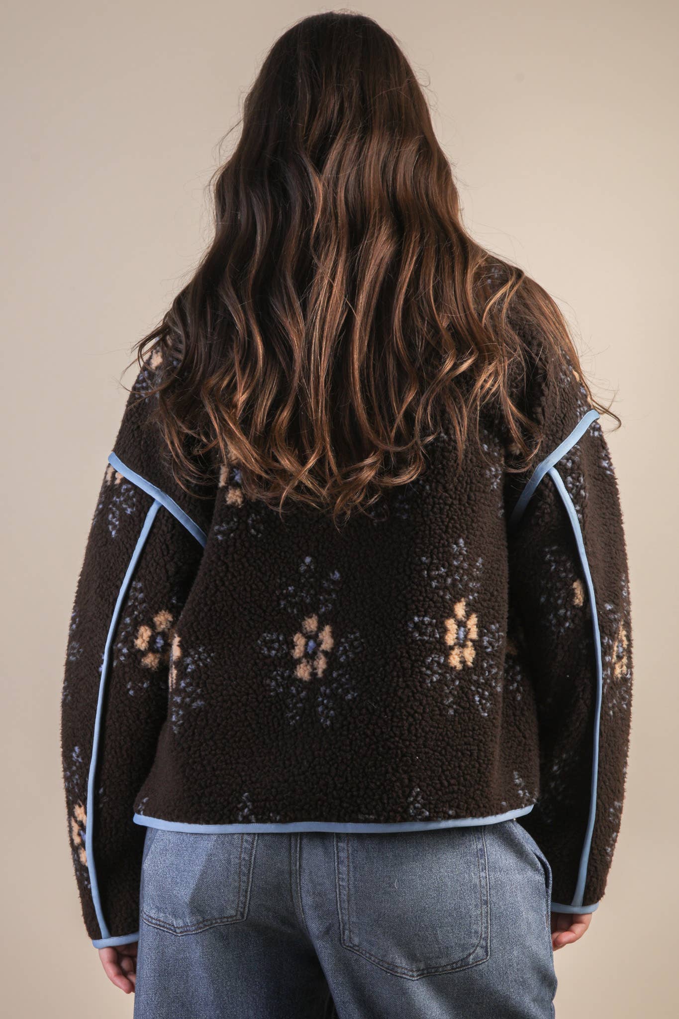 Floral Fleece Sherpa Jacket