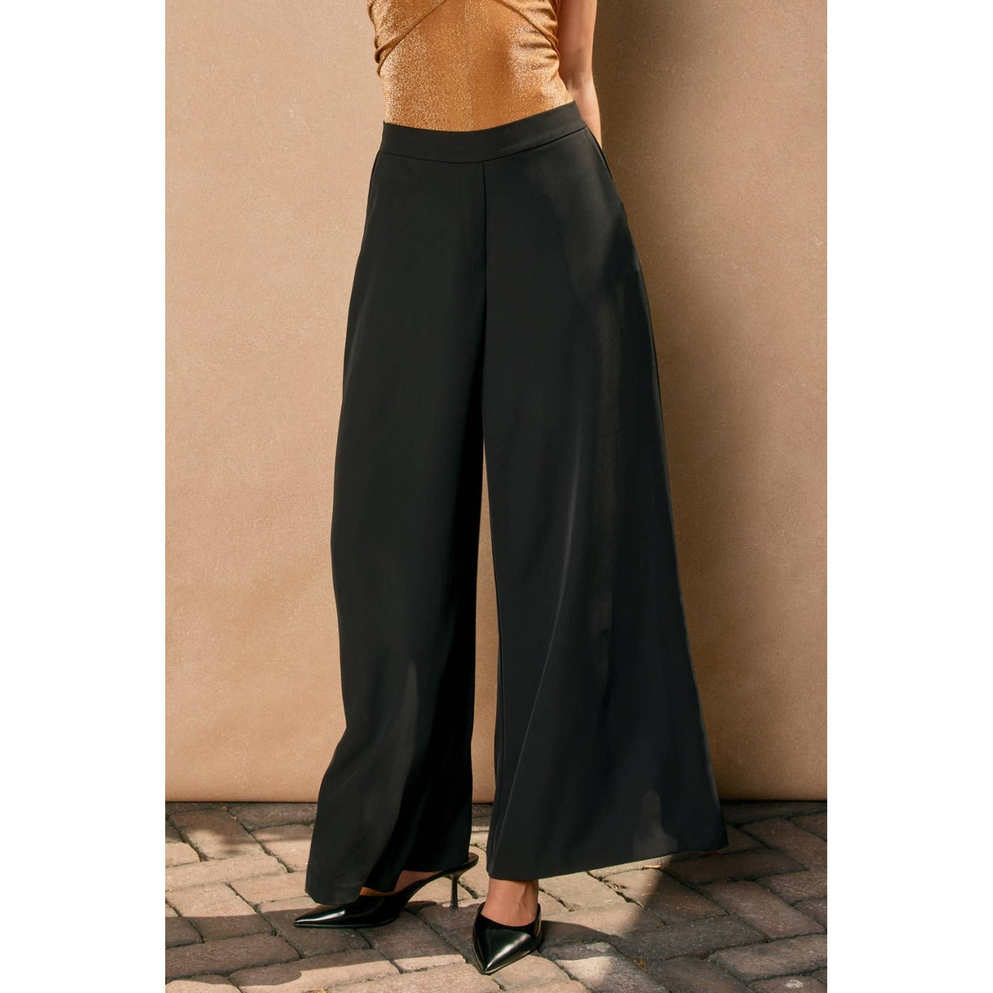 Wide Leg Pull-On Pants