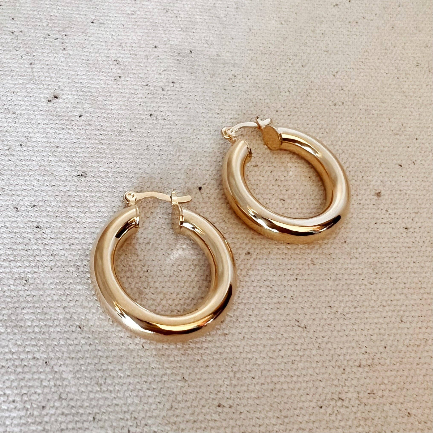 18k Gold Filled Classic 25mm Tube Hoops