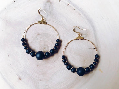 Missy Gemstone Hoop Collection: Bamboo Agate