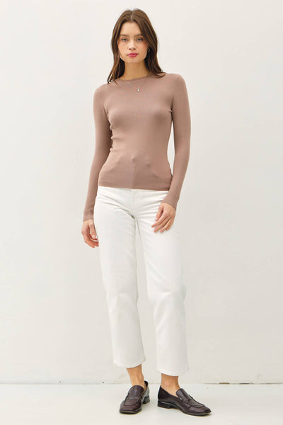 Ribbed Pullover in Cream