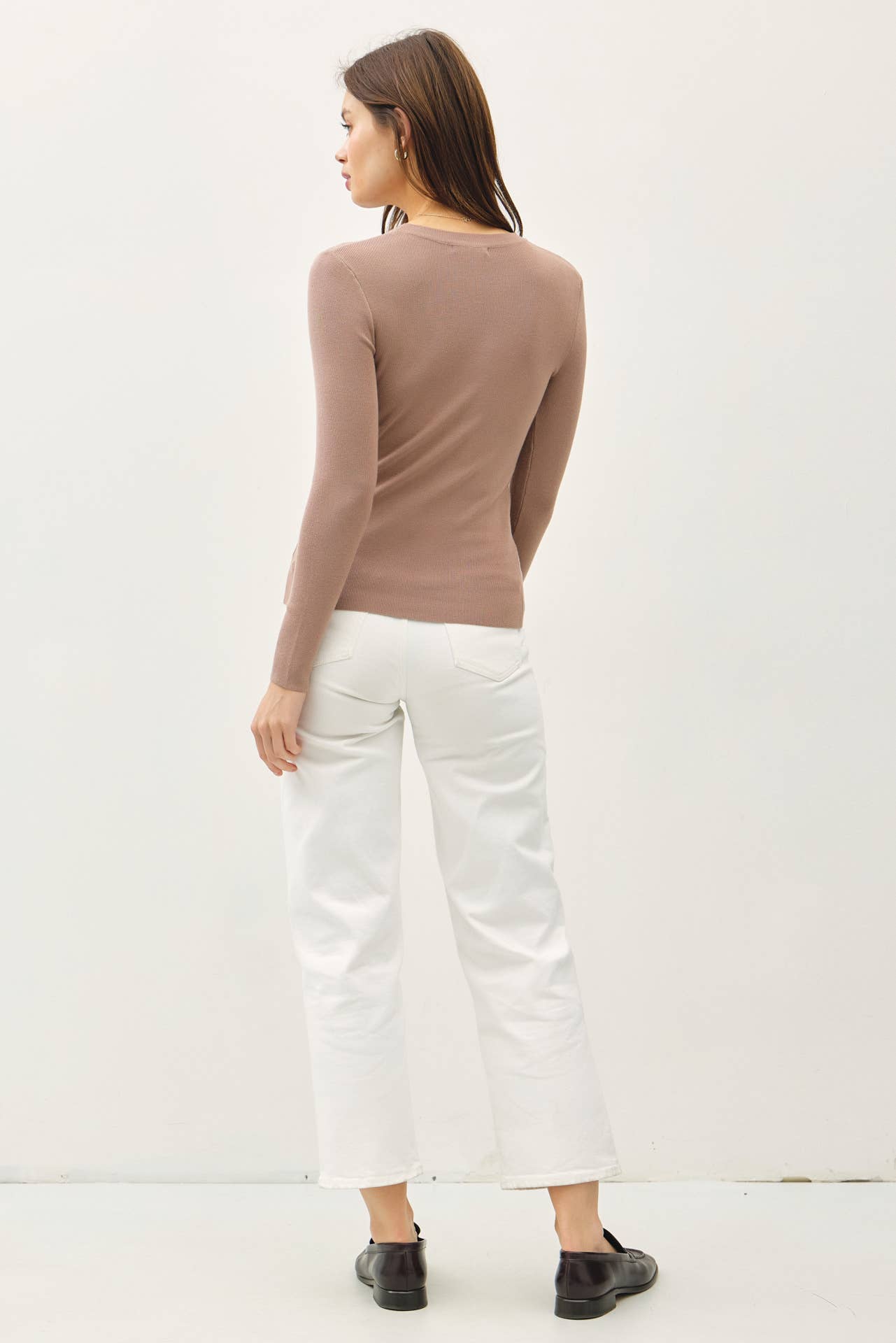Ribbed Pullover in Cream