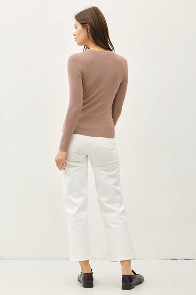 Ribbed Pullover in Cream