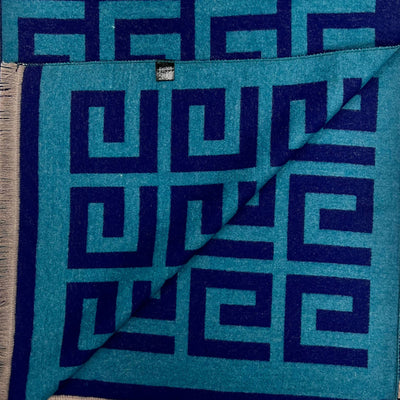 Big maze print wool mix fuchsia
