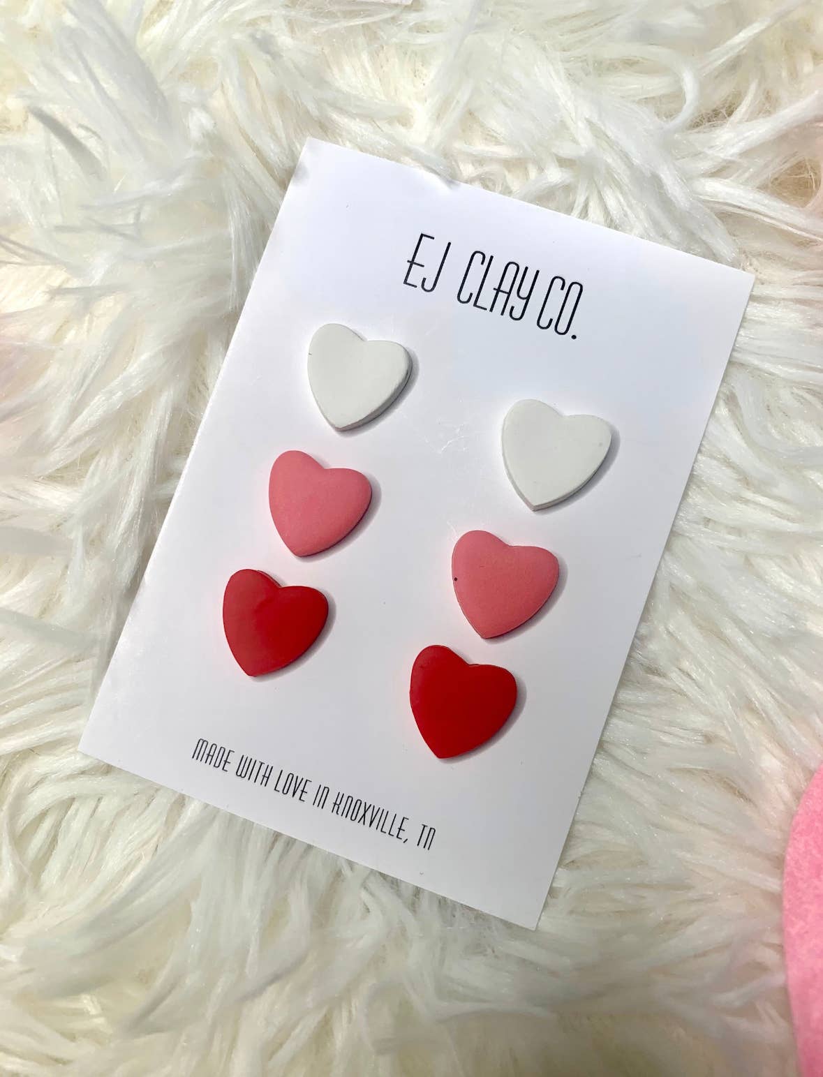 Heart Studs: Red