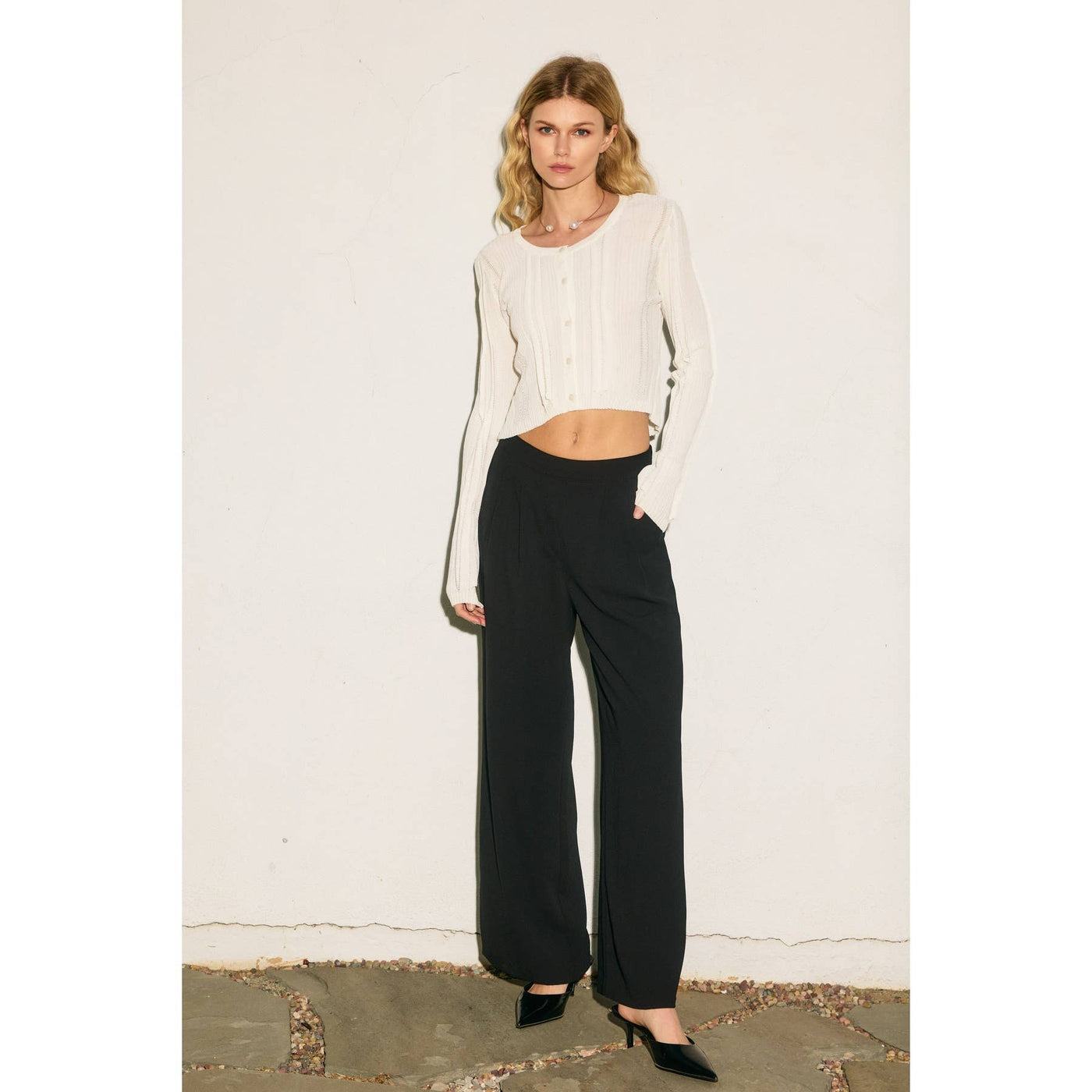 Pull On Wide Leg Trousers