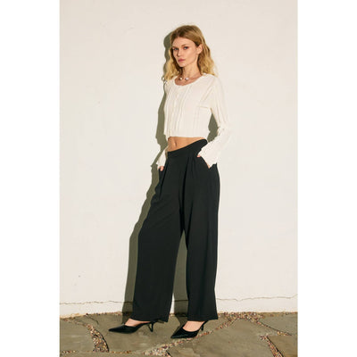 Pull On Wide Leg Trousers