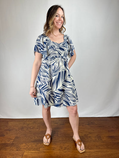 Navy Strokes Dress