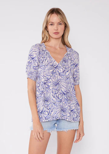 Floral Smocked Puff Sleeve