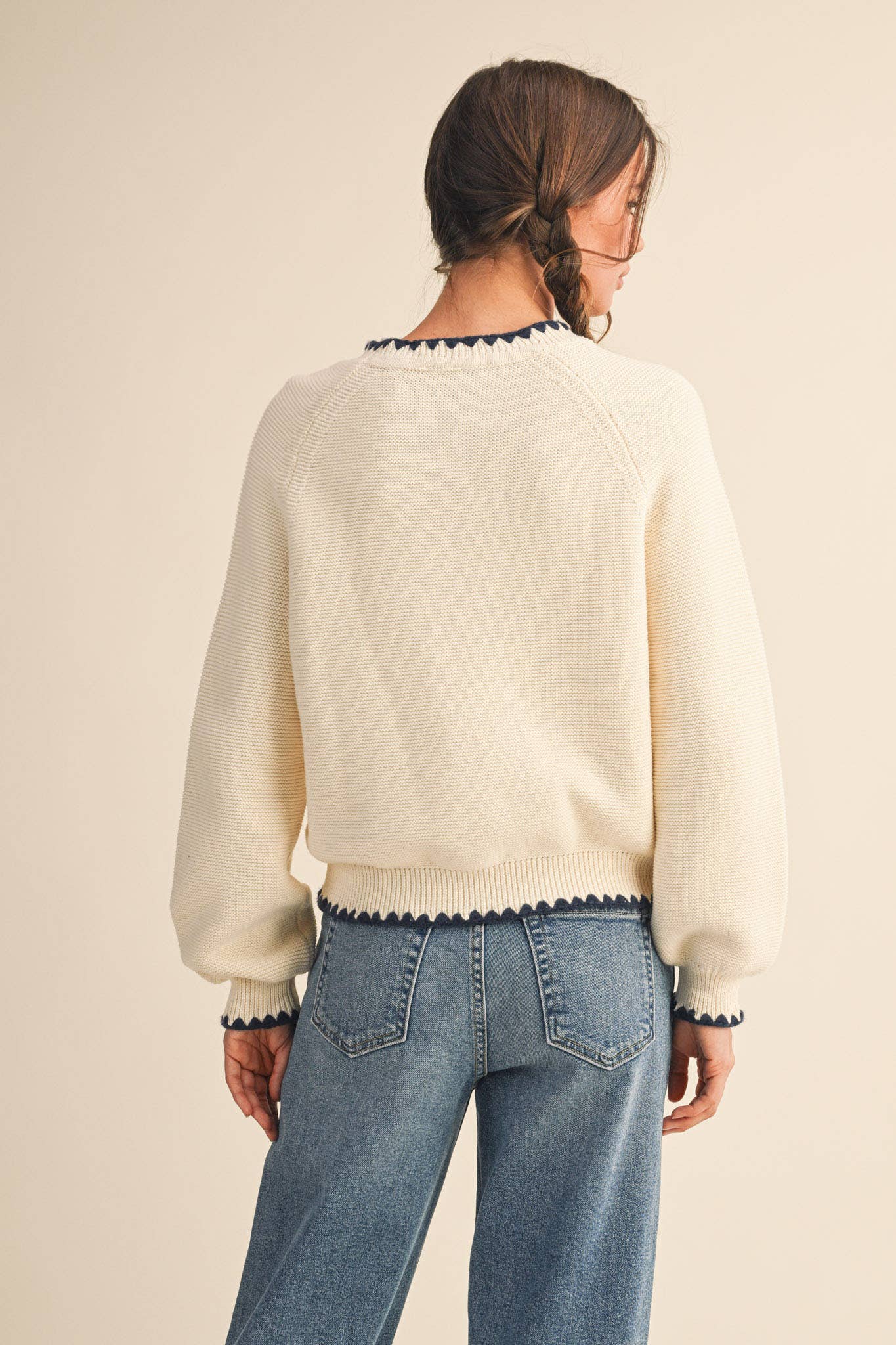 Navy Stitch Sweater