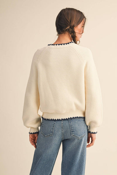Navy Stitch Sweater