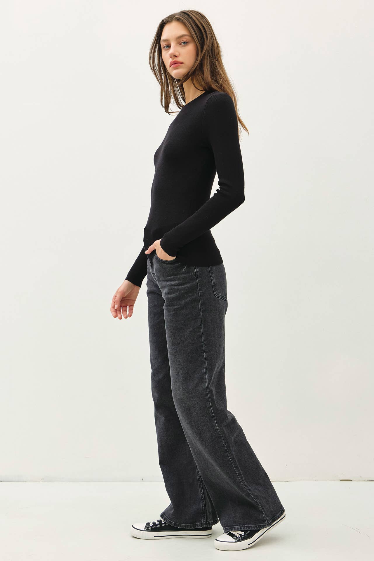 Ribbed Pullover in Cream