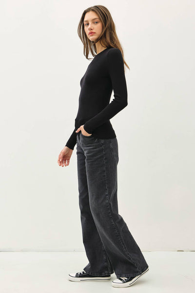 Ribbed Pullover in Cream