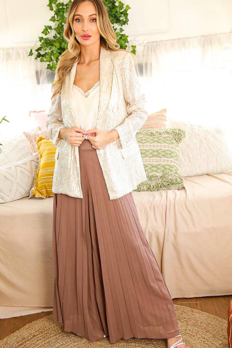 High Waist Pleated Pants
