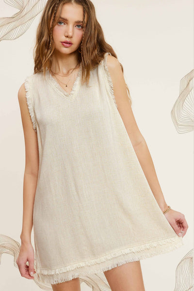 Soft Wash Frayed Hem Dress