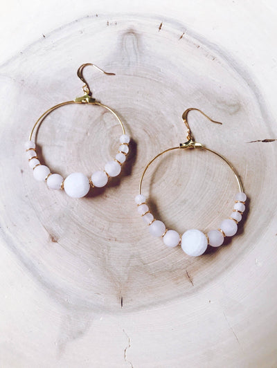 Missy Gemstone Hoop Collection: Bamboo Agate