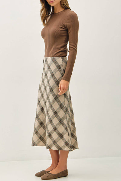 Plaid Midi Skirt