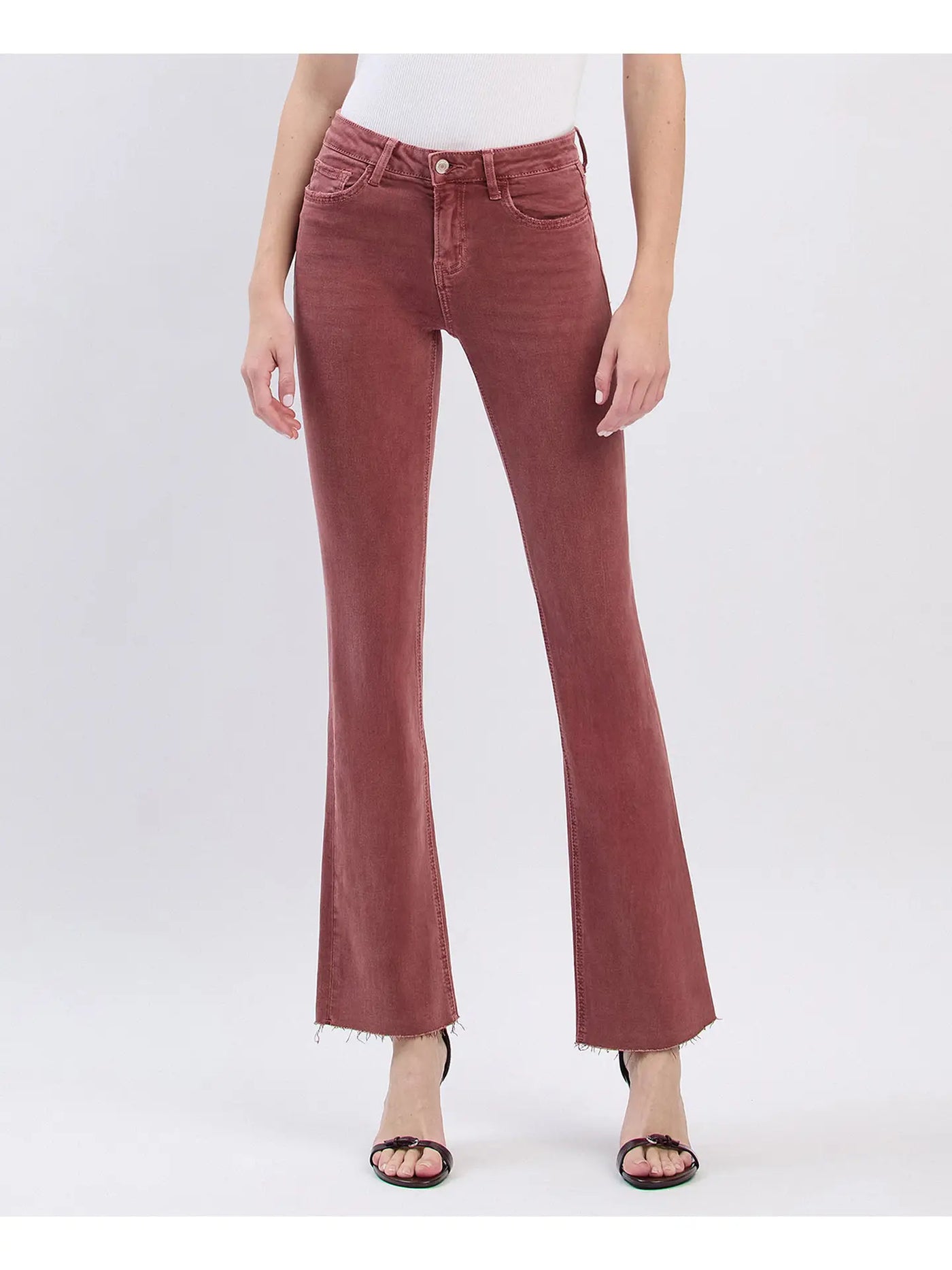 Mid Rise Boot Cut in Wine