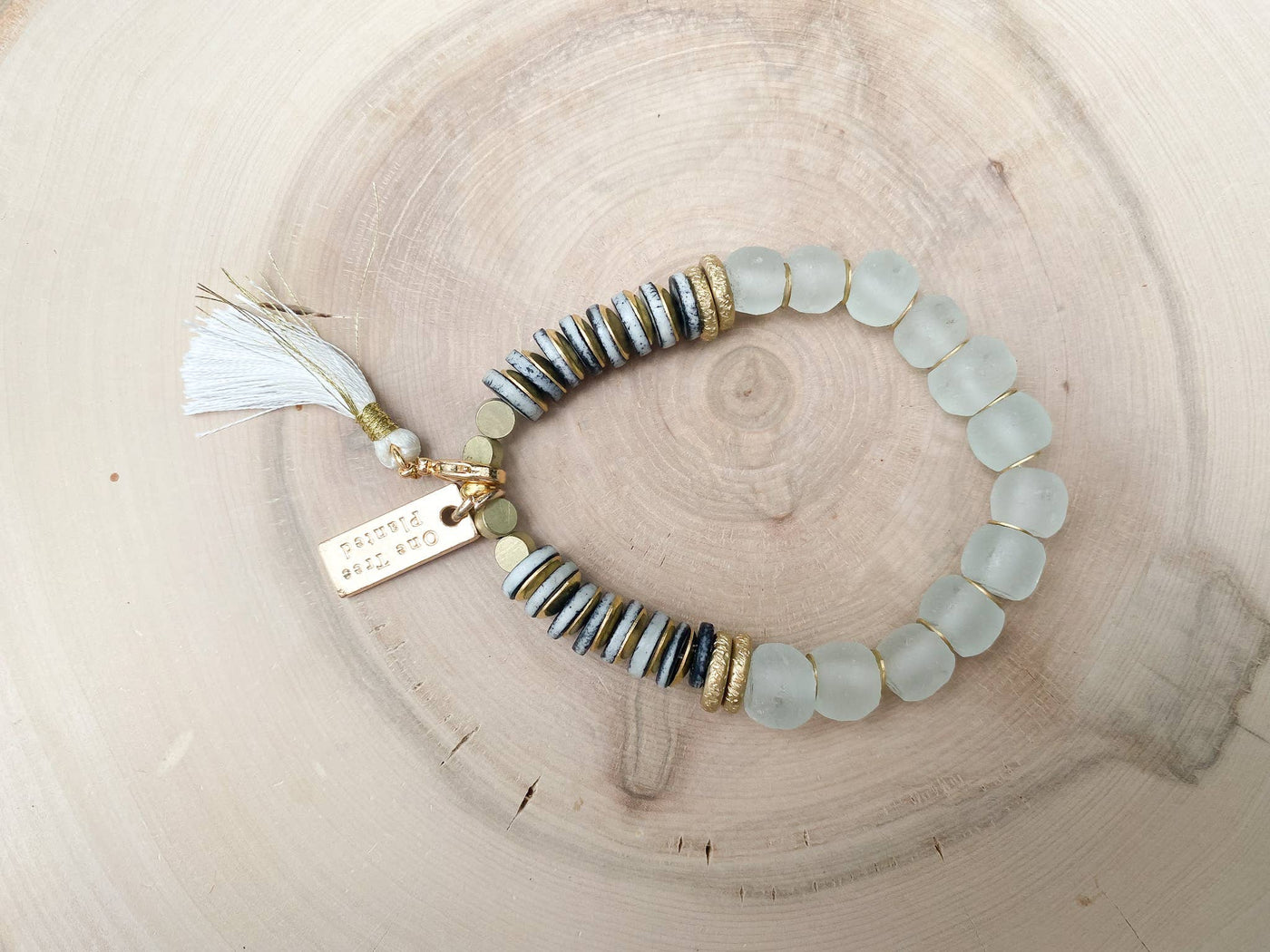 Recycled Glass Bracelets: Vintage Recycled Glass Bead Bracelet