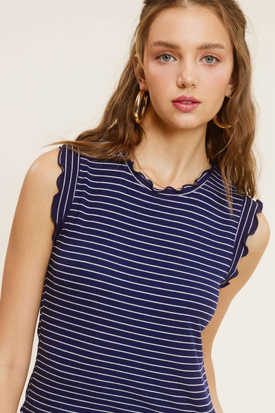 Brushed Ruffle Sleeve Tank